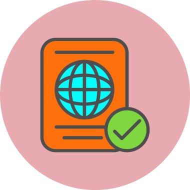 Pasaport Satırı Dolu Çember Simgesi