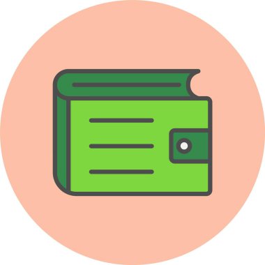 Cüzdan Satırı Dolu Çember Simgesi