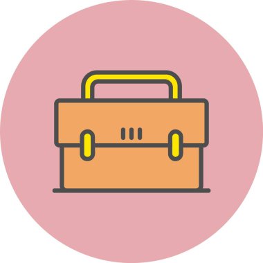 Çanta Satırı Dolu Çember Simgesi