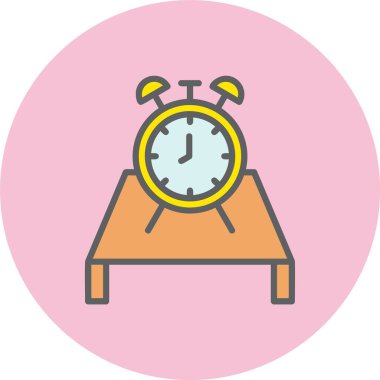 Masa Saati Satırı Dolu Çember Simgesi