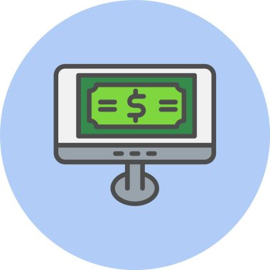 Dolar Satırı Dolu Çember Simgesi