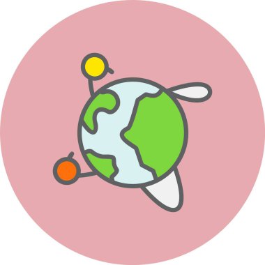 Dünya Çizgisi Dolu Çember Simgesi