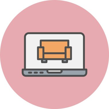 İç Tasarım Satırı Dolu Çember Simgesi