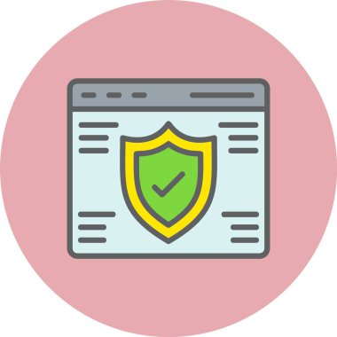 İnternet Güvenlik Hattı Dolu Çember Simgesi