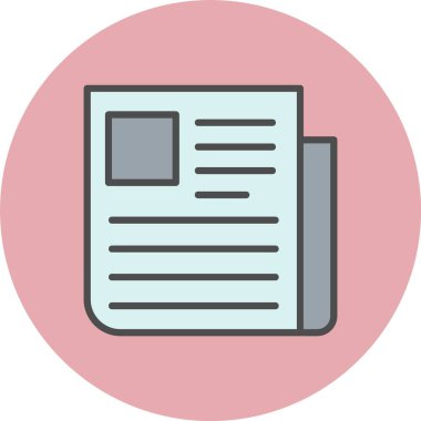 Gazete Satırı Dolu Çember Simgesi