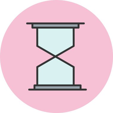 Kum Saati Satırı Dolu Çember Simgesi