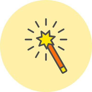 Sihirli Değnek Satırı Dolu Çember Simgesi