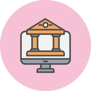 Çevrimiçi Mahkeme Satırı Dolu Çember Simgesi