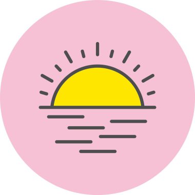 Sunset Satırı Dolu Çember Simgesi