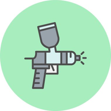 Hava Fırçası Satırı Dolu Çember Simgesi