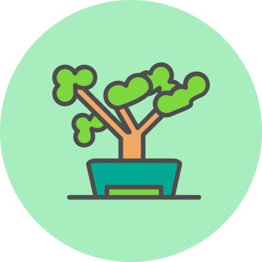 Bonsai Satırı Çember Simgesi Dolu