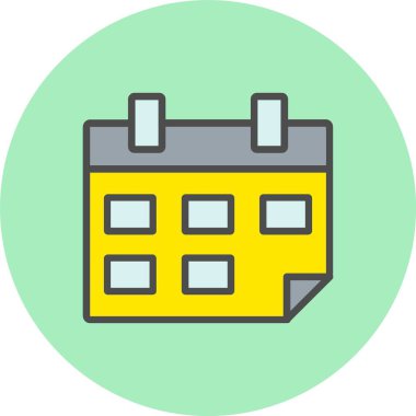 Takvim Satırı Dolu Çember Simgesi