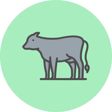 İnek Satırı Dolu Çember Simgesi