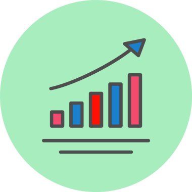 Büyüme Satırı Dolu Çember Simgesi