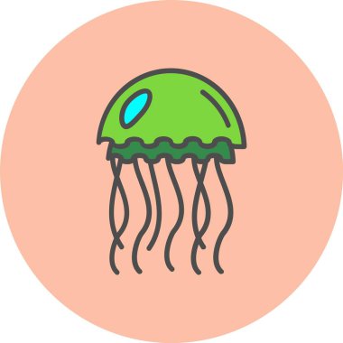 Yıldız Balık Satırı Dolu Çember Simgesi