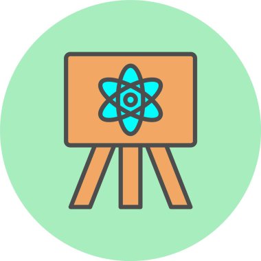 Fizik Satırı Dolu Çember Simgesi