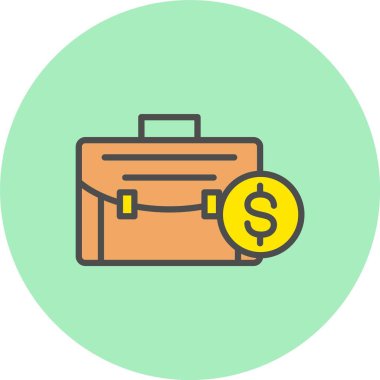 Çanta Satırı Dolu Çember Simgesi