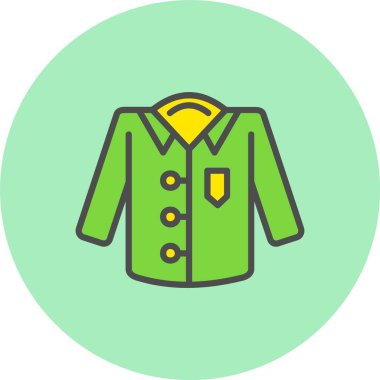 Gömlek Satırı Dolu Çember Simgesi