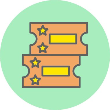 Bilet Satırı Dolu Çember Simgesi