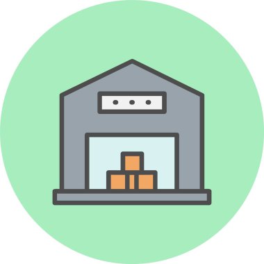 Depo Satırı Dolu Çember Simgesi