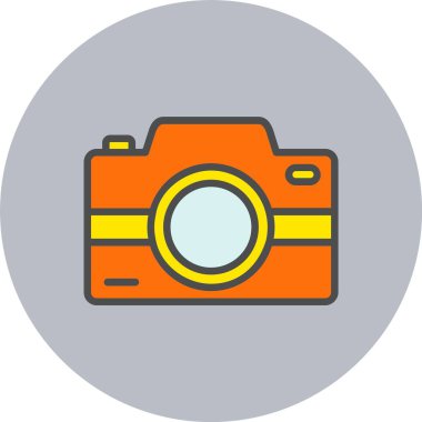 Kamera Satırı Dolu Çember Simgesi