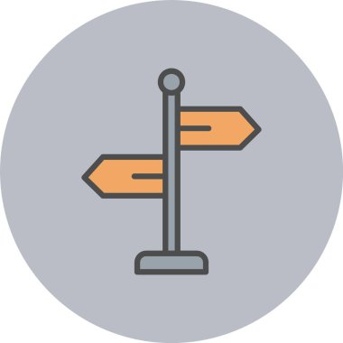 Yön İmza Satırı Dolu Çember Simgesi