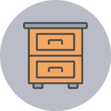 Dolap Satırı Dolu Çember Simgesi