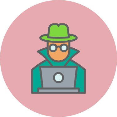 Hacker Satırı Dolu Çember Simgesi