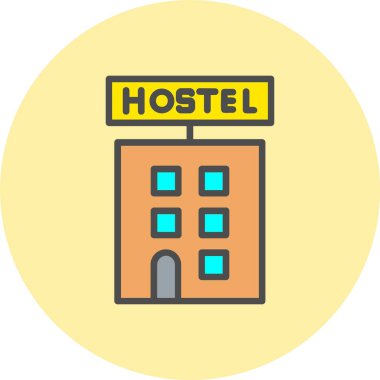 Hostel Satırı Dolu Çember Simgesi