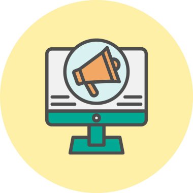 Pazarlama Satırı Dolu Çember Simgesi