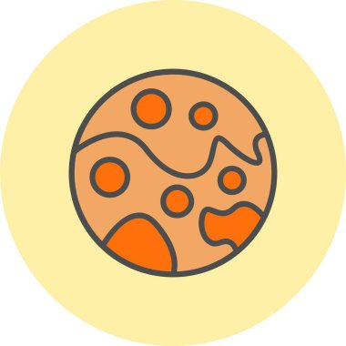 Mars Satırı Dolu Çember Simgesi