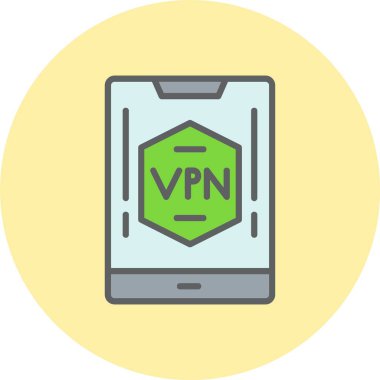 Mobil Vpn Satırı Dolu Çember Simgesi