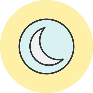 Gece Kipi Satırı Dolu Çember Simgesi