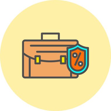 Çanta Satırı Dolu Çember Simgesi