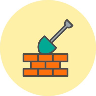 Duvar Satırı Dolu Çember Simgesi