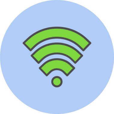 Wifi Satırı Dolu Çember Simgesi