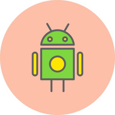 Android Satırı Dolu Çember Simgesi