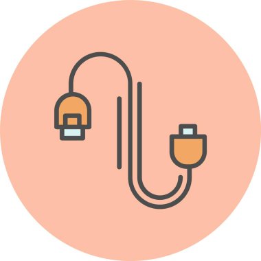 Kablo Satırı Dolu Çember Simgesi