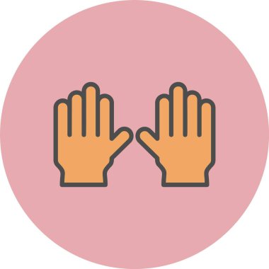 Eldiven Satırı Dolu Çember Simgesi