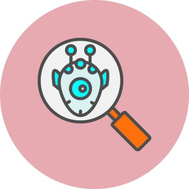 Uzaylı Araştırma Satırı Dolu Çember Simgesi