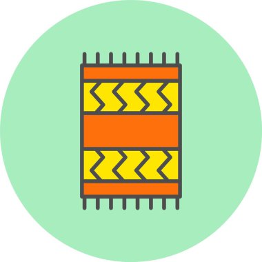 Plaj Havlusu Satırı Dolu Çember Simgesi