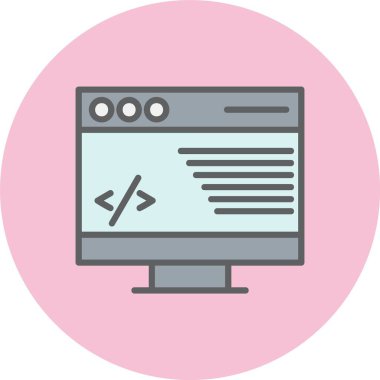 Kodlama Satırı Dolu Çember Simgesi