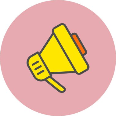 Hoparlör Vektör Satırı Dolu Çember Simgesi