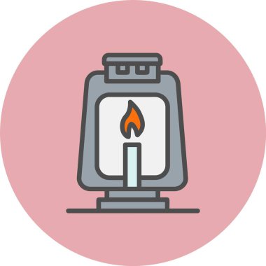 Yağ Lambası Satırı Dolu Çember Simgesi