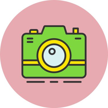 Fotoğraf Kamerası Satırı Dolu Çember Simgesi