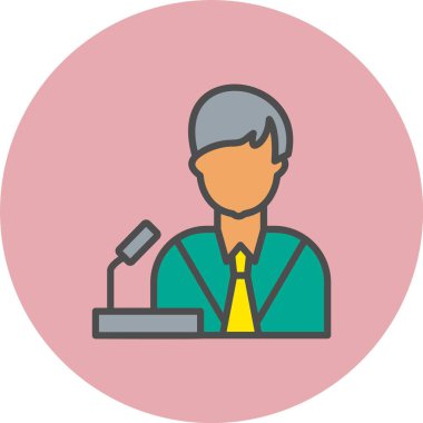 Siyaset Satırı Çember Simgesi Dolu