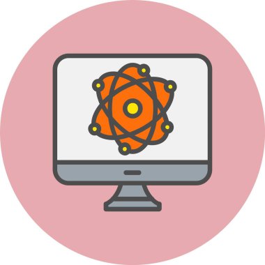 Bilim Satırı Dolu Çember Simgesi