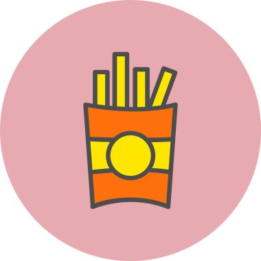 Atıştırmalık Satırı Dolu Çember Simgesi