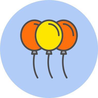 Balon Satırı Dolu Çember Simgesi