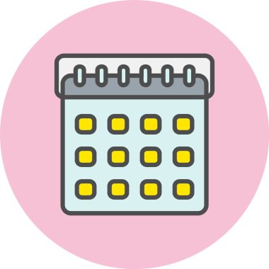 Calander Satırı Dolu Çember Simgesi